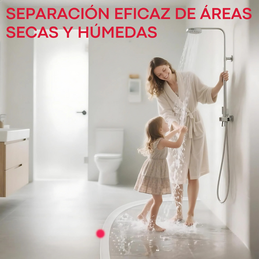 Barrera de Agua para Ducha 140 cm – Perfil de Silicona TPR (Blanco)
