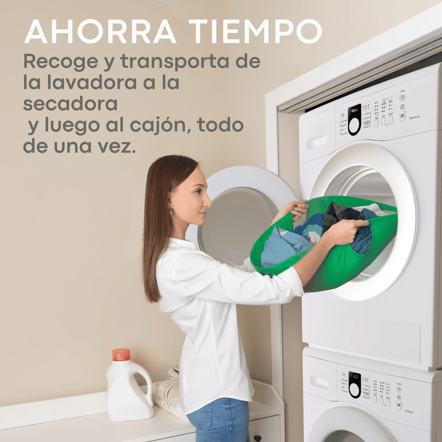 Cesta de Lavandería Plegable Redonda – Práctica, Compacta y con Diseño Ergonómico - Homanage