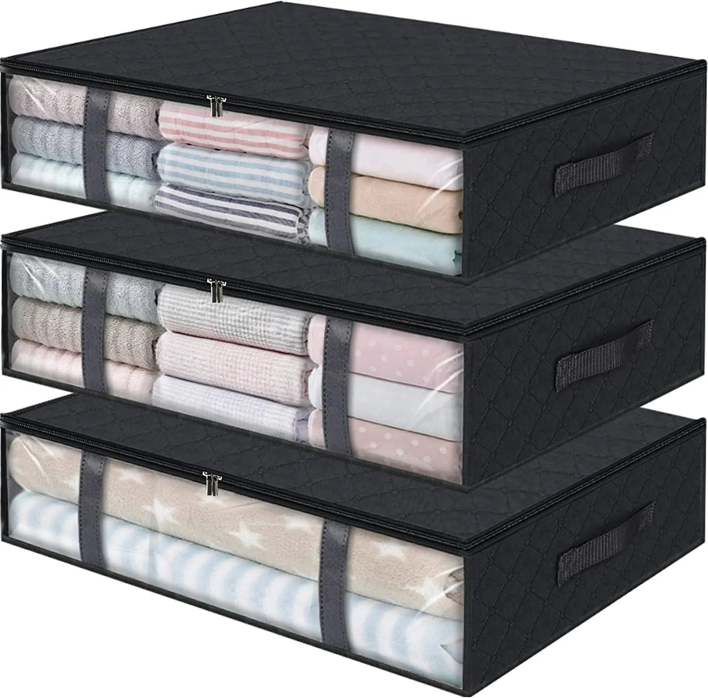 Contenedores Plegables de Almacenaje Bajo la Cama – Con Ventana Transparente para Juguetes, Ropa y Organización de Armarios - Homanage