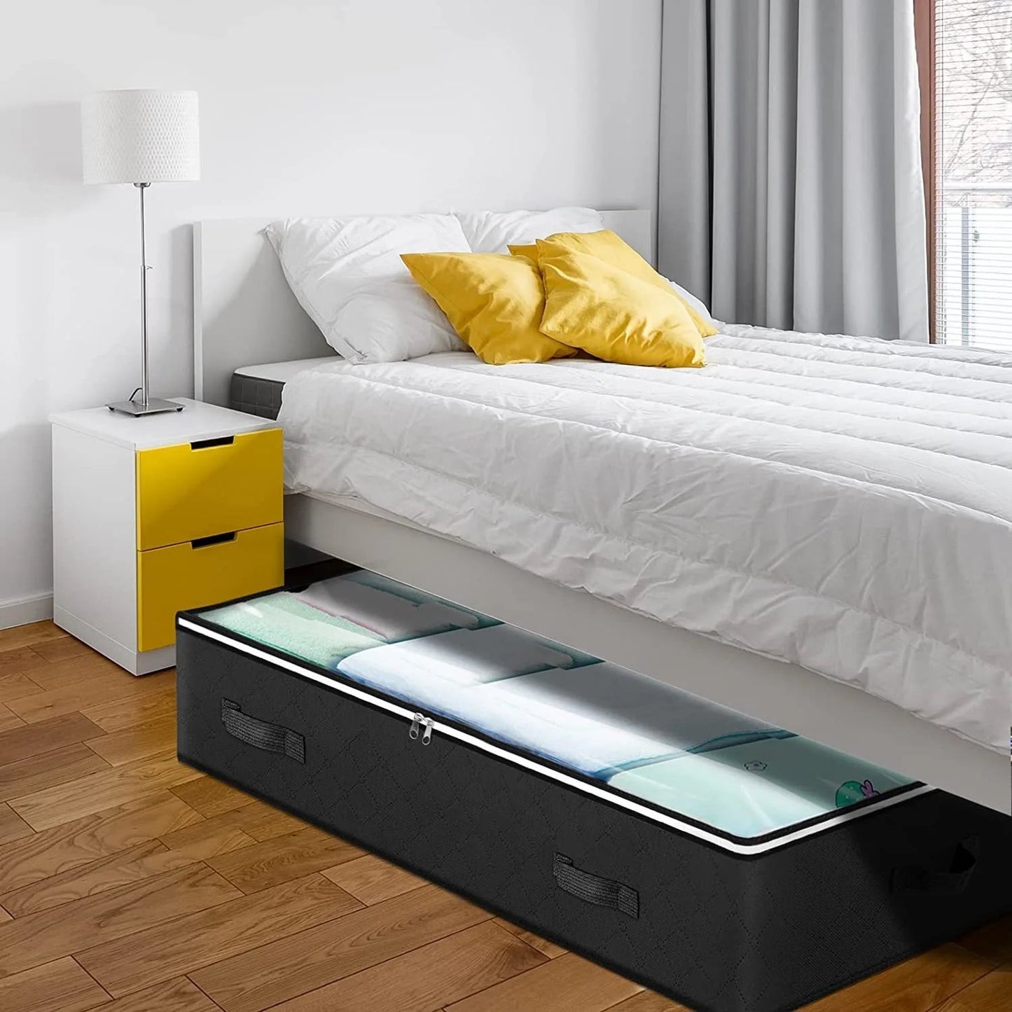 Contenedores Plegables de Almacenaje Bajo la Cama – Con Ventana Transparente para Juguetes, Ropa y Organización de Armarios - Homanage