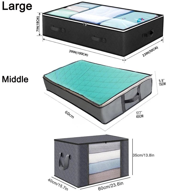 Contenedores Plegables de Almacenaje Bajo la Cama – Con Ventana Transparente para Juguetes, Ropa y Organización de Armarios - Homanage
