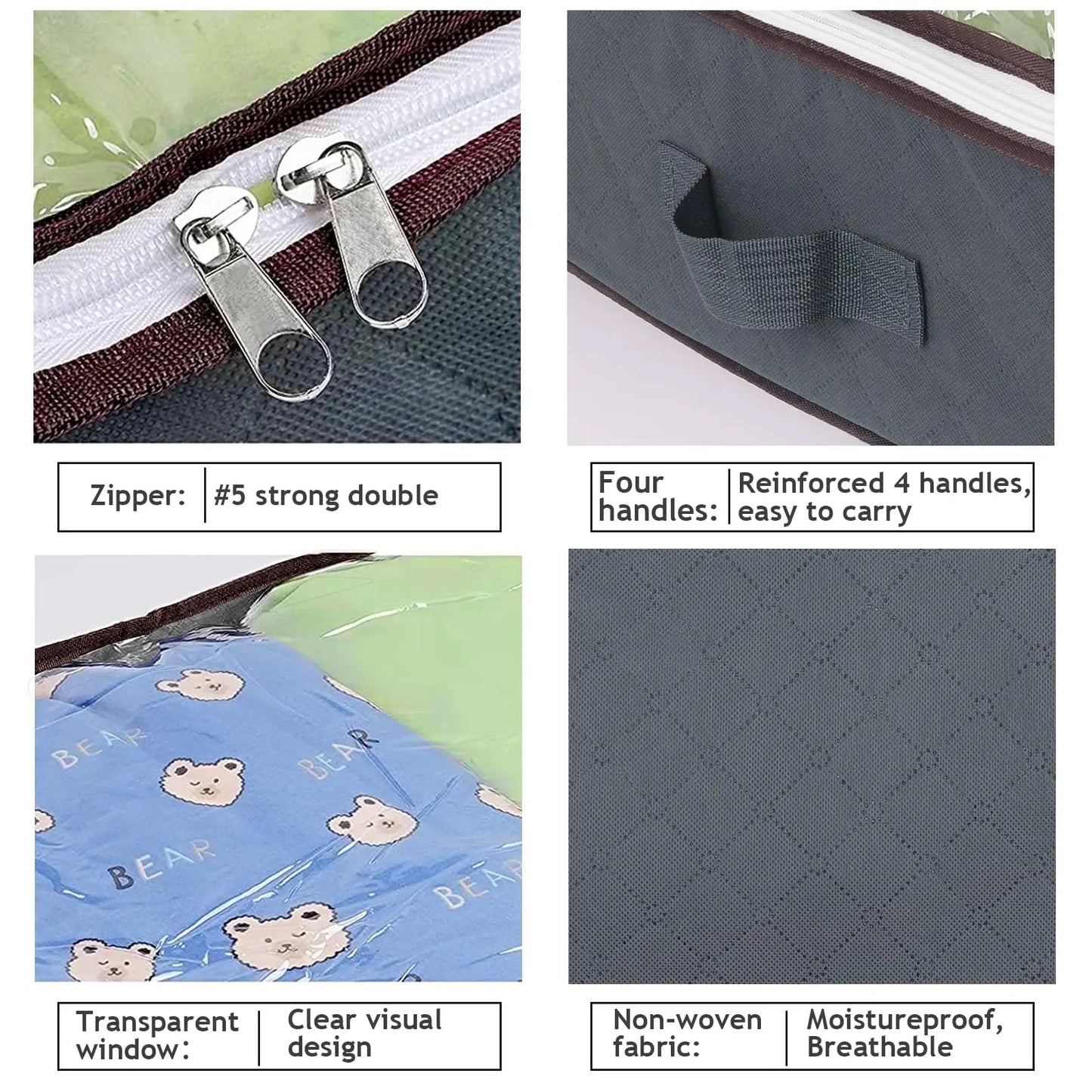 Contenedores Plegables de Almacenaje Bajo la Cama – Con Ventana Transparente para Juguetes, Ropa y Organización de Armarios - Homanage