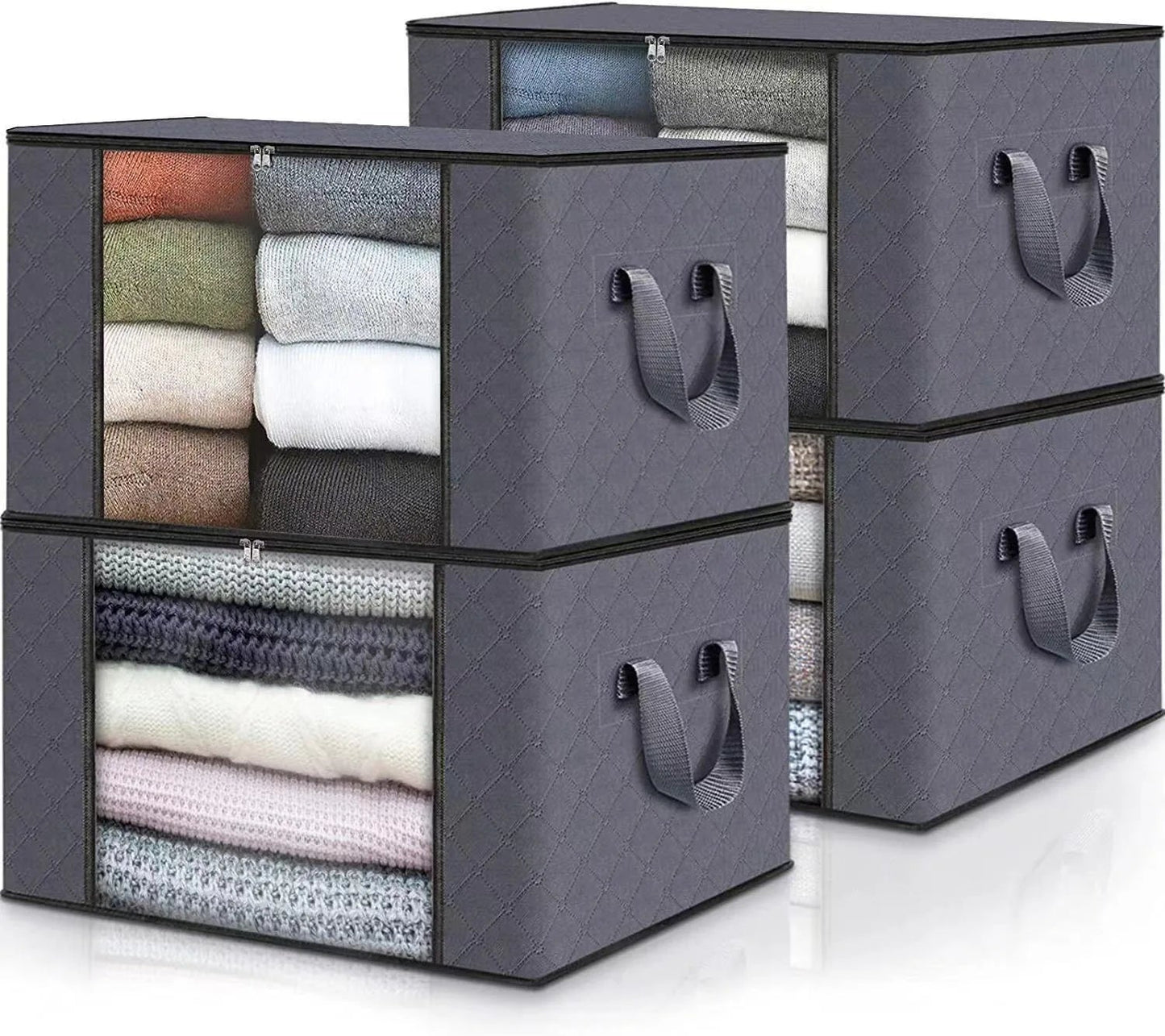 Contenedores Plegables de Almacenaje Bajo la Cama – Con Ventana Transparente para Juguetes, Ropa y Organización de Armarios - Homanage