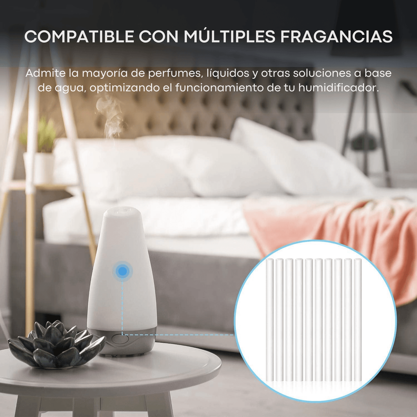 Pack de 10 Varillas de Repuesto para Humidificador – Filtros de Algodón Compatibles con Mini Humidificadores USB - Homanage