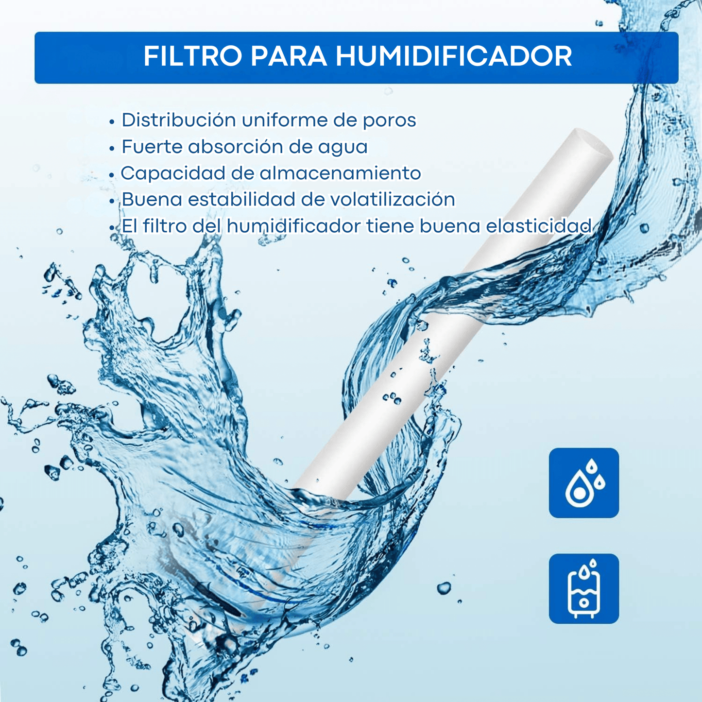 Pack de 10 Varillas de Repuesto para Humidificador – Filtros de Algodón Compatibles con Mini Humidificadores USB - Homanage