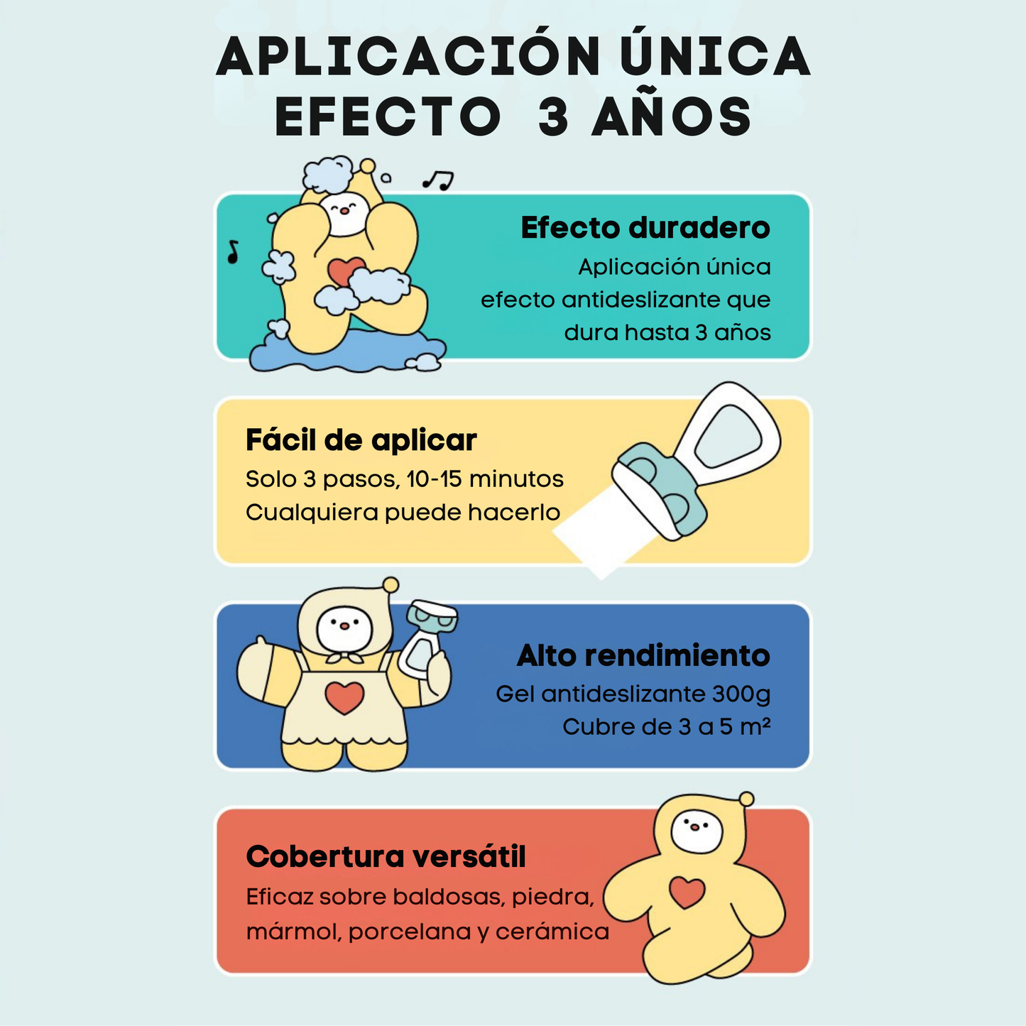 Gel Antideslizante Transparente para Bañeras, Duchas y Piscinas