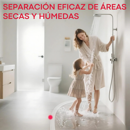 Barrera de Agua para Ducha 140 cm – Perfil de Silicona TPR (Blanco)