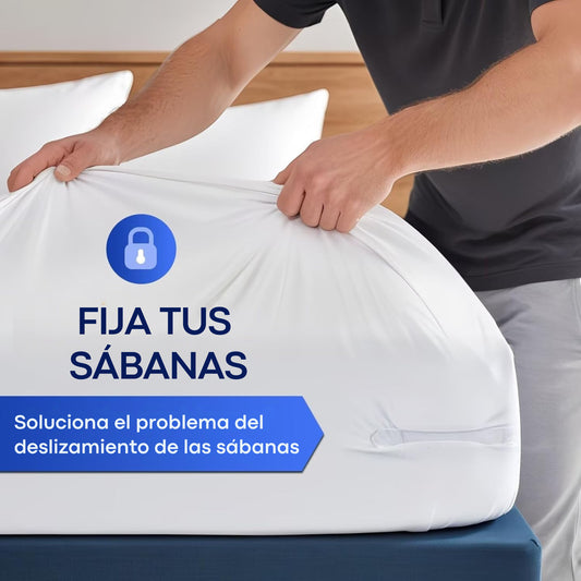 Sujeta sabanas bajeras esquina – Set 4 soportes resistentes ajustables para todo tipo de camas