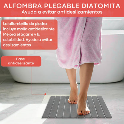 Alfombra de diatomita 39×60 cm plegable – Antideslizante y secado rápido
