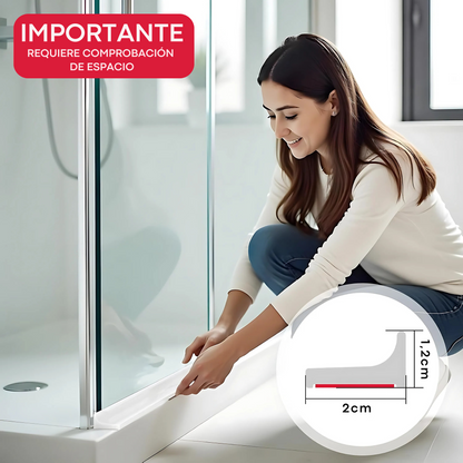 Barrera de Agua para Ducha 140 cm – Perfil de Silicona TPR (Blanco)