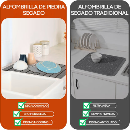 Alfombra de diatomita 39×60 cm plegable – Antideslizante y secado rápido