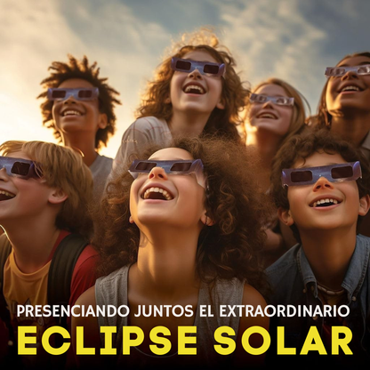 Pack 2 Gafas Eclipse Solar homologadas y certificadas ISO 12312-2 – CE | Visión Segura del Sol y Tránsitos. Eclipse Total 2026