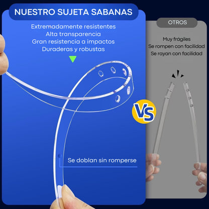 Sujeta sabanas bajeras esquina – Set 4 soportes resistentes ajustables para todo tipo de camas