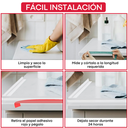 Barrera de Agua para Ducha 140 cm – Perfil de Silicona TPR (Blanco)