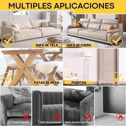 Protector de sofá para gatos y perros transparente XXL 45×500 cm – Película antiarañazos autoadhesiva recortable con kit de montaje