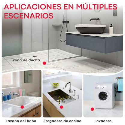 Barrera de Agua para Ducha 140 cm – Perfil de Silicona TPR (Blanco)