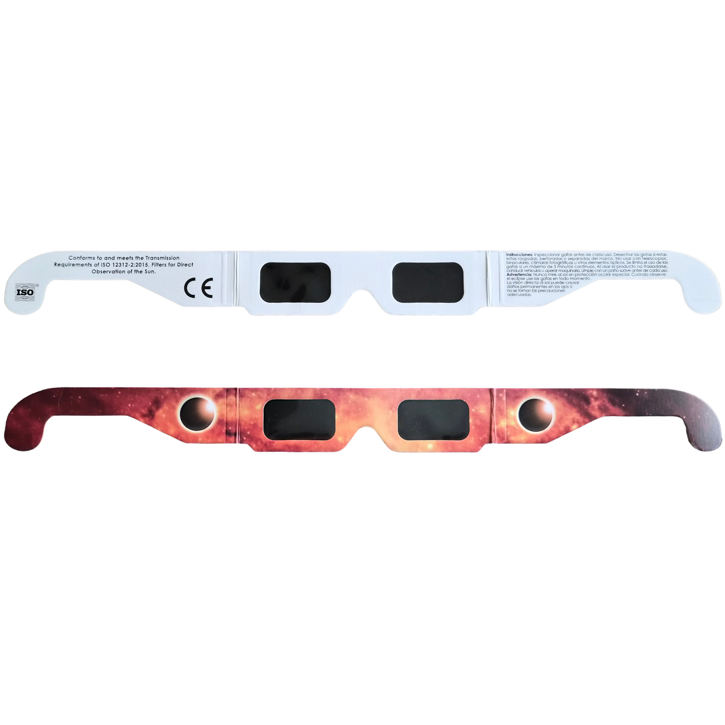 Packs Gafas Eclipse Solar homologadas y certificadas ISO 12312-2 – CE | Visión Segura del Sol y Tránsitos. Eclipse Total 2026