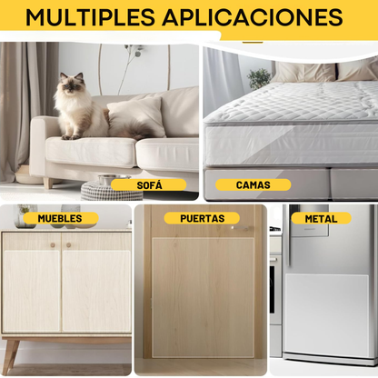 Protector de sofá para gatos y perros transparente XXL 45×500 cm – Película antiarañazos autoadhesiva recortable con kit de montaje