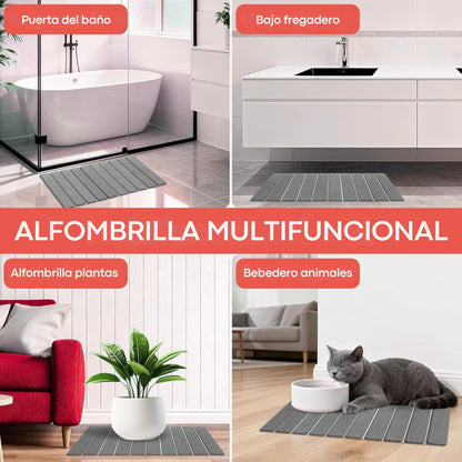 Alfombra de diatomita 39×60 cm plegable – Antideslizante y secado rápido