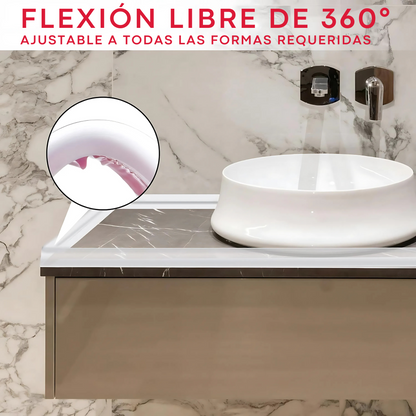 Barrera de Agua para Ducha 140 cm – Perfil de Silicona TPR (Blanco)