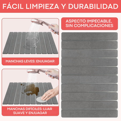 Alfombra de diatomita 39×60 cm plegable – Antideslizante y secado rápido