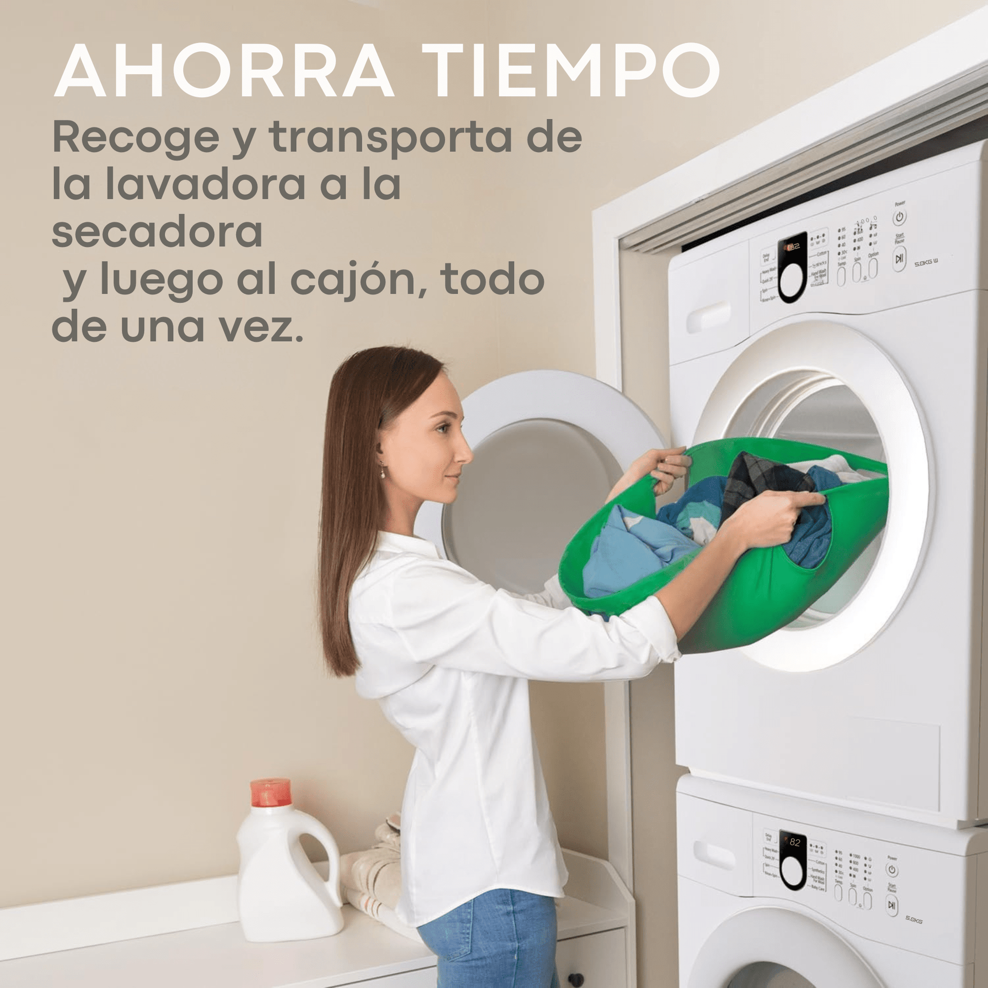 Cesta de Lavandería Plegable Redonda – Práctica, Compacta y con Diseño Ergonómico - Homanage
