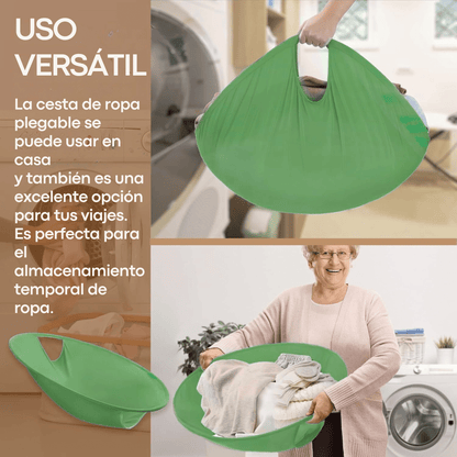 Cesta de Lavandería Plegable Redonda – Práctica, Compacta y con Diseño Ergonómico - Homanage