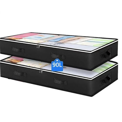 Contenedores Plegables de Almacenaje Bajo la Cama – Con Ventana Transparente para Juguetes, Ropa y Organización de Armarios - Homanage