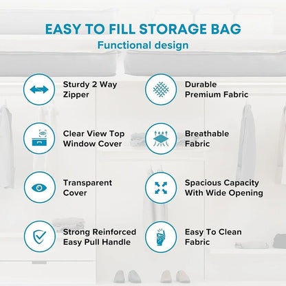 Contenedores Plegables de Almacenaje Bajo la Cama – Con Ventana Transparente para Juguetes, Ropa y Organización de Armarios - Homanage