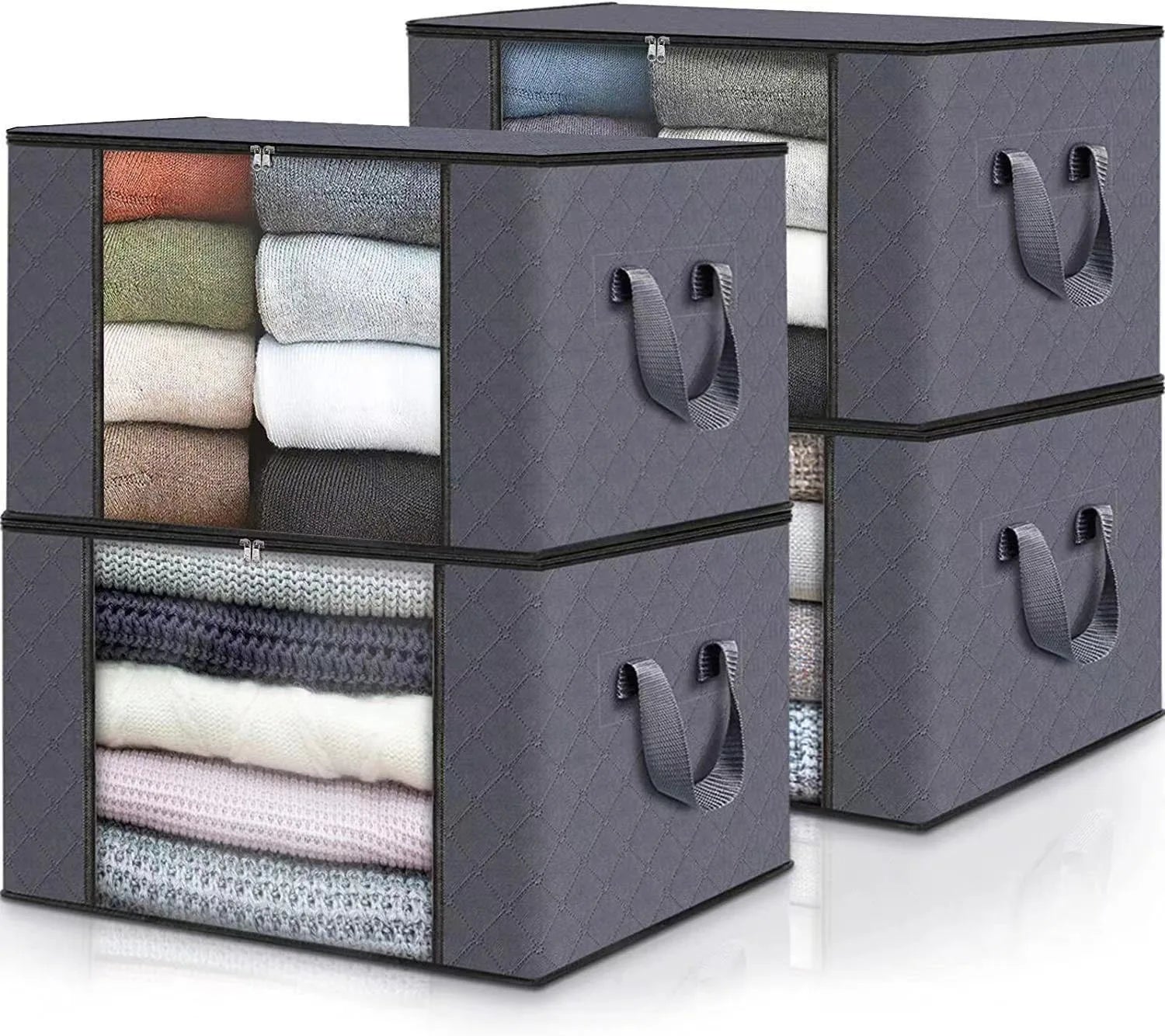 Contenedores Plegables de Almacenaje Bajo la Cama – Con Ventana Transparente para Juguetes, Ropa y Organización de Armarios - Homanage