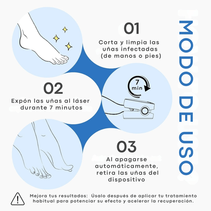 Láser para Hongos en Uñas de Pies y Manos | Dispositivo Antifúngico LED e Infrarrojo | Elimina Hongos Rápido, Sin Dolor y en Casa | Portátil, Recargable y Seguro - Homanage