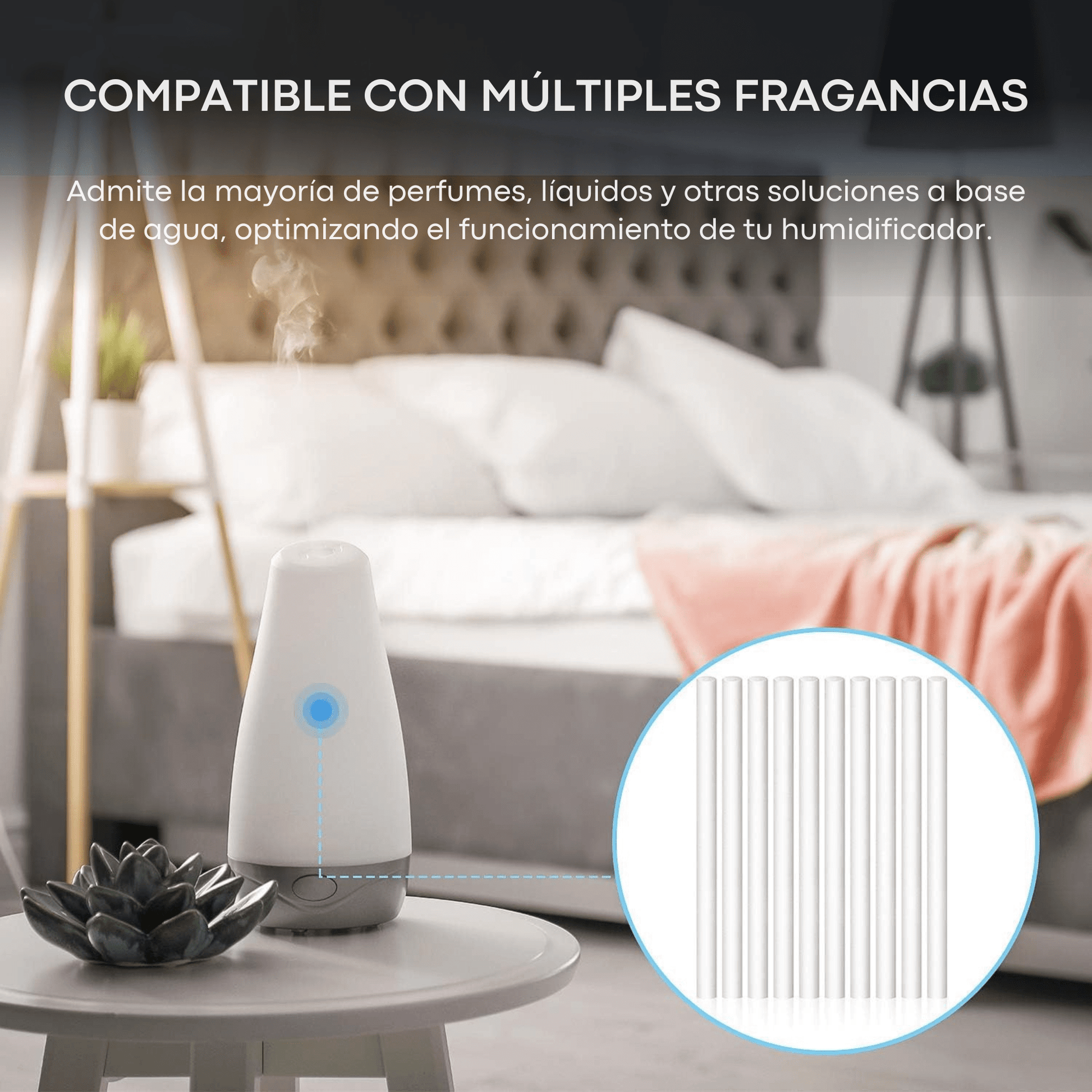 Pack de 10 Varillas de Repuesto para Humidificador – Filtros de Algodón Compatibles con Mini Humidificadores USB - Homanage